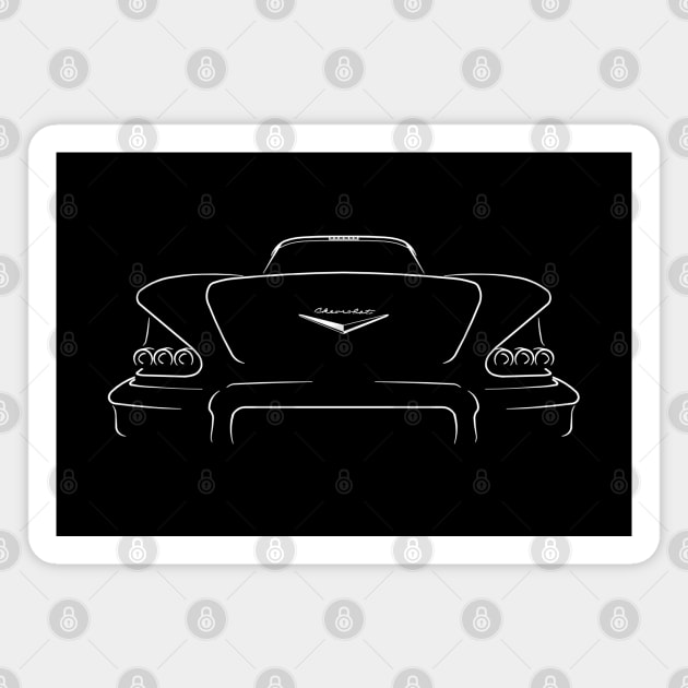 1958 Chevrolet Impala - rear stencil, white Magnet by mal_photography